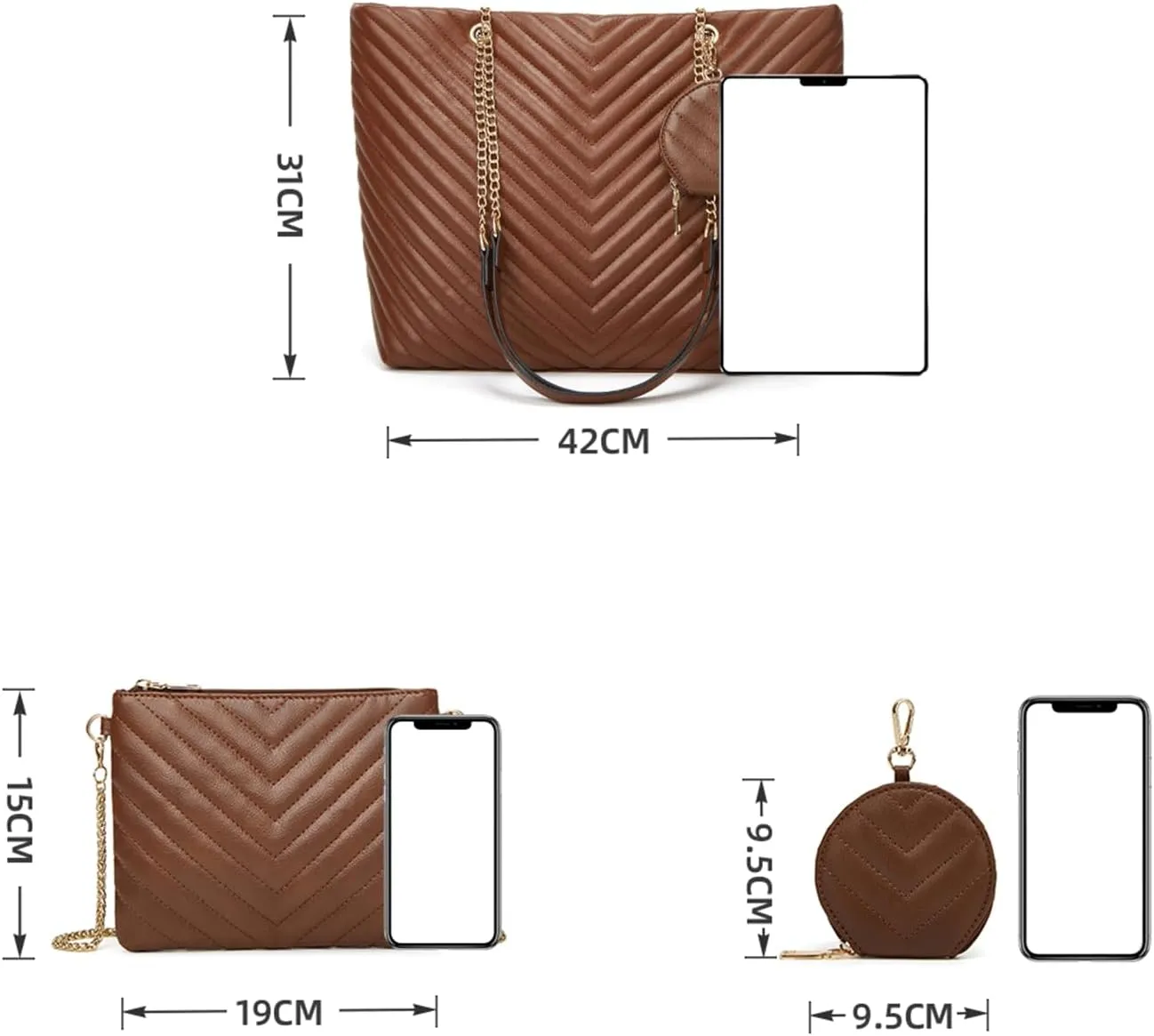 GOIACII Leather Tote Bag for Women - Shoulder Bag with Top Handle
