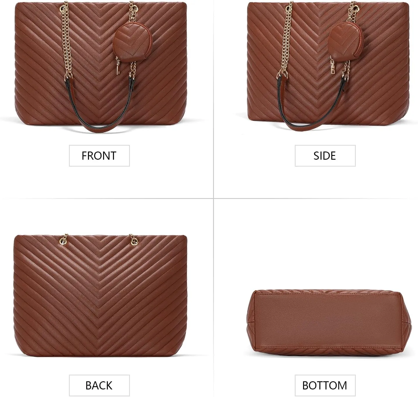 GOIACII Leather Tote Bag for Women - Shoulder Bag with Top Handle