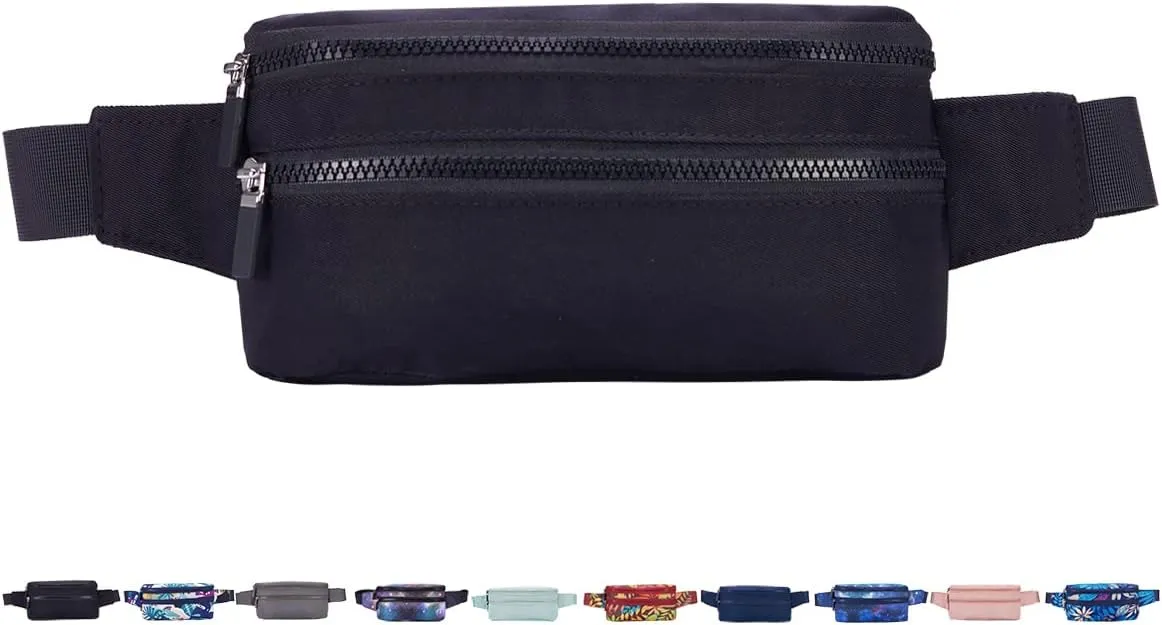 Goothdurs Fanny Pack for Women Men Fashion Waist Bag Waterproof Hip Bum Bag with Adjustable Belt for Running Travel Hiking Cycling Money