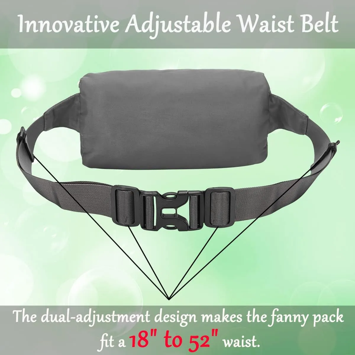 Goothdurs Fanny Pack for Women Men Fashion Waist Bag Waterproof Hip Bum Bag with Adjustable Belt for Running Travel Hiking Cycling Money