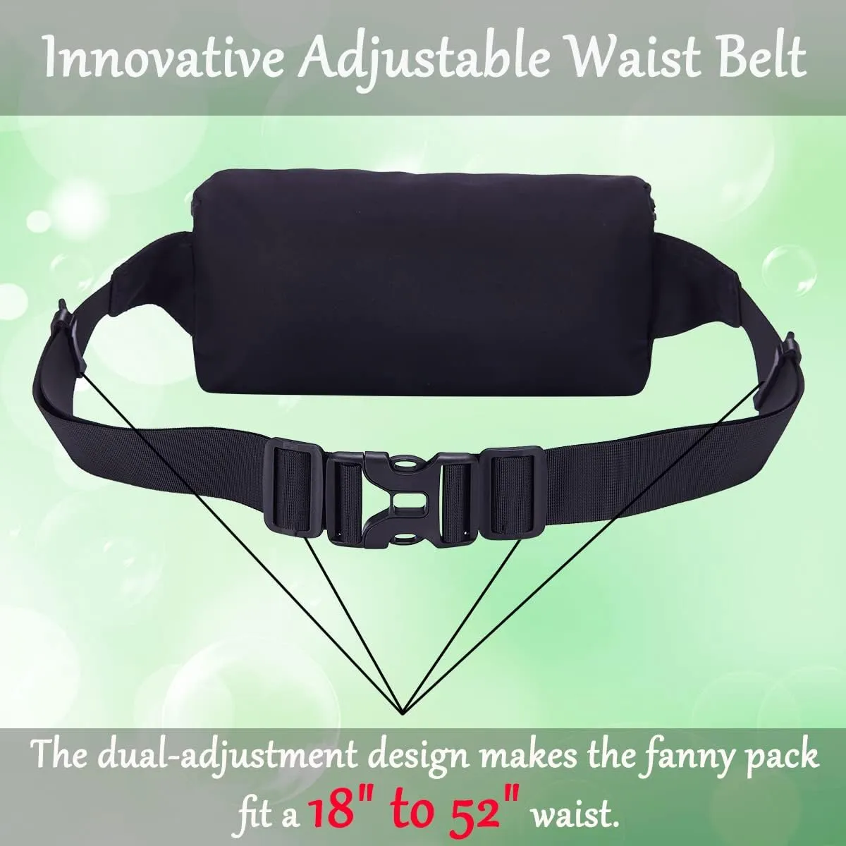 Goothdurs Fanny Pack for Women Men Fashion Waist Bag Waterproof Hip Bum Bag with Adjustable Belt for Running Travel Hiking Cycling Money
