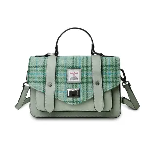 Green Mint Check Satchel with Harris Tweed®