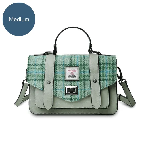 Green Mint Check Satchel with Harris Tweed®