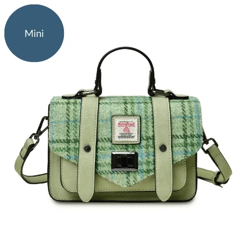 Green Mint Check Satchel with Harris Tweed®