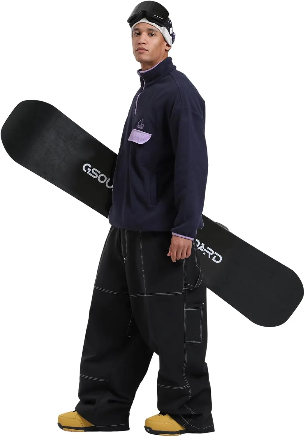 GSOU SNOW Womens Mens Snowboard Pants Super Baggy Ski Snow Pants Loose Sport Outdoor Insulation Waterproof