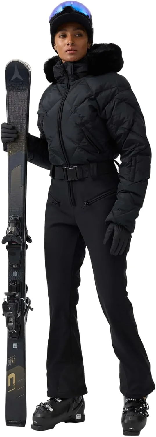 GSOU SNOW Womens Ski Suits Down One Piece Snowsuit Waterproof Snowboard Jumpsuits Winter Ski Outfit