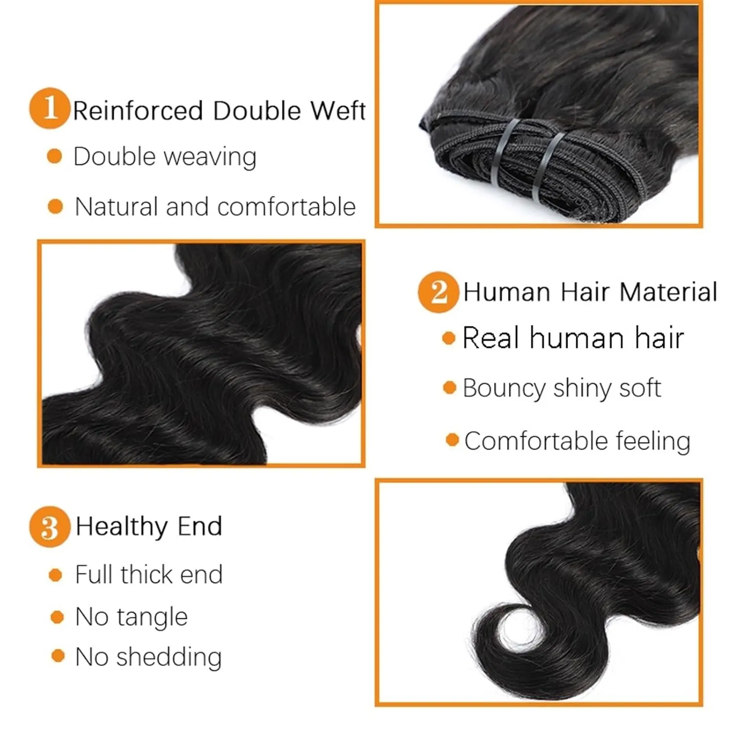 Hair Extensions 8Pcs Body Wave Brazilian Clip in Hair Extensions Human Hair 8-26Inch 8A Remy Hair Extensions Clip ins for Black Women with 20Clips 120g Hair Pieces(8 Inch), 120g/Set