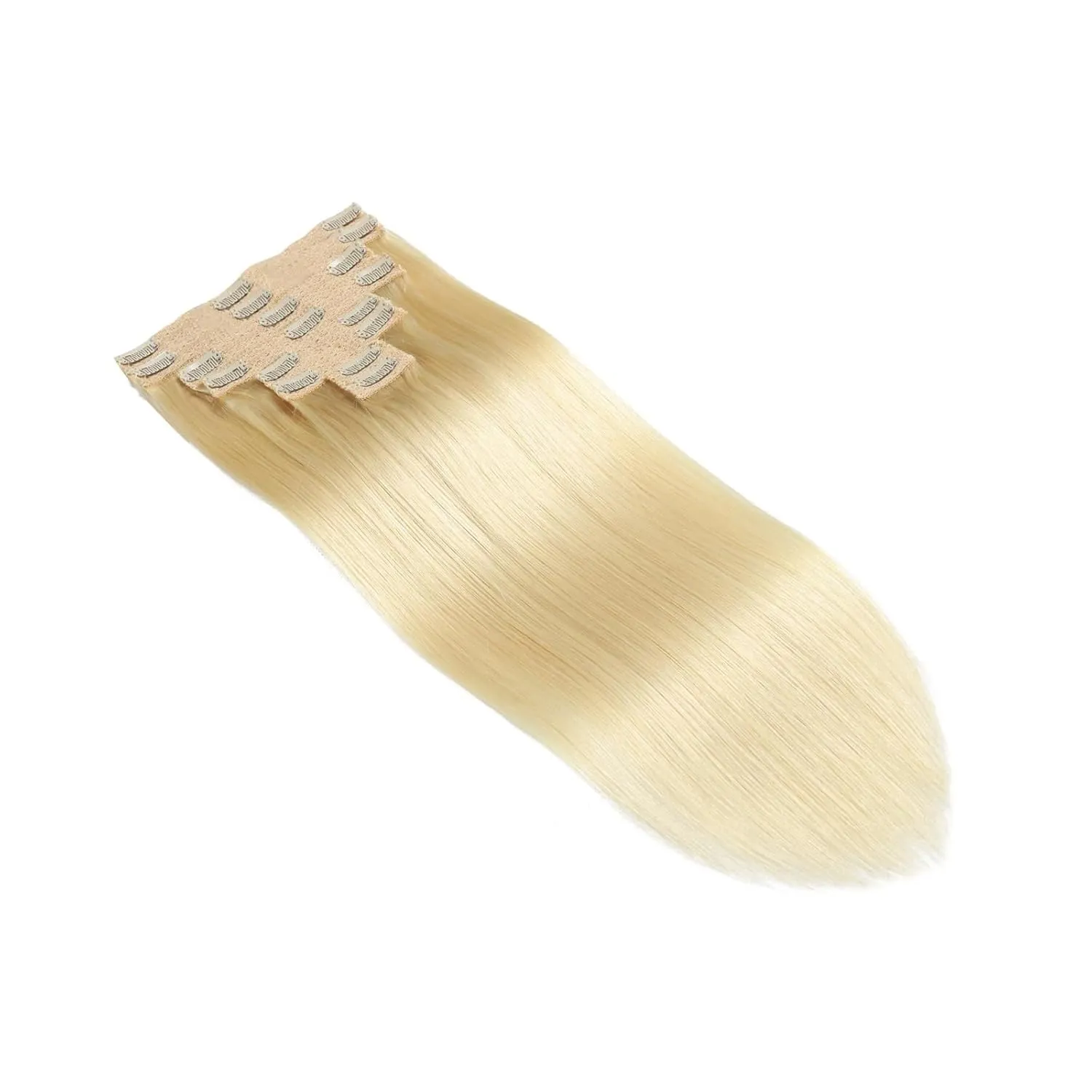 Hair Extensions 8Pcs Clip in Hair Extensions Real Human Hair Blonde, 14-26 Inch Blonde 100% Remy Straight Human Hair #613 Blonde Clip in Hair Extensions Hair Pieces(14 Inch)