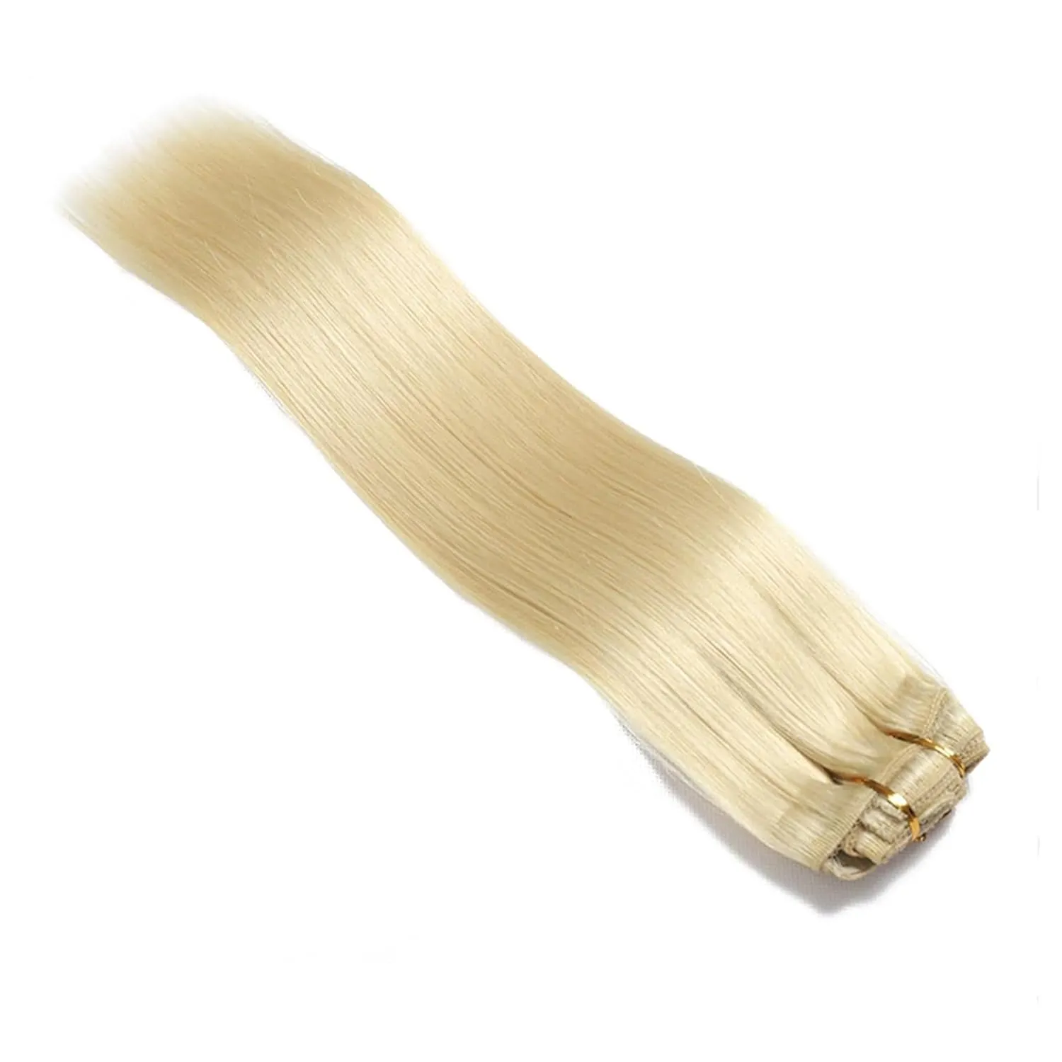 Hair Extensions 8Pcs Clip in Hair Extensions Real Human Hair Blonde, 14-26 Inch Blonde 100% Remy Straight Human Hair #613 Blonde Clip in Hair Extensions Hair Pieces(14 Inch)