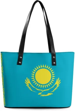 Haiti Flag Leather Handbag Women Large Tote Bag with Zipper Perfect for Work
