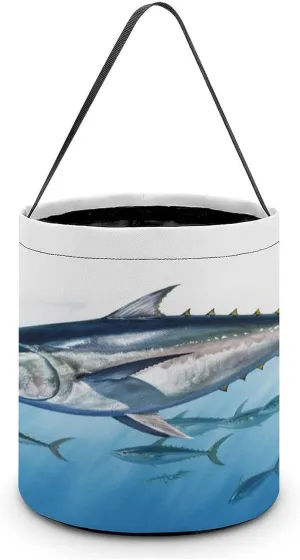 Halloween Candy Basket Tote Bluefin Tuna Thunnus Printed Halloween Trick Or Treat Bags Reusable Goody Bags Halloween Candy Buckets for Halloween Party Favor Supplies