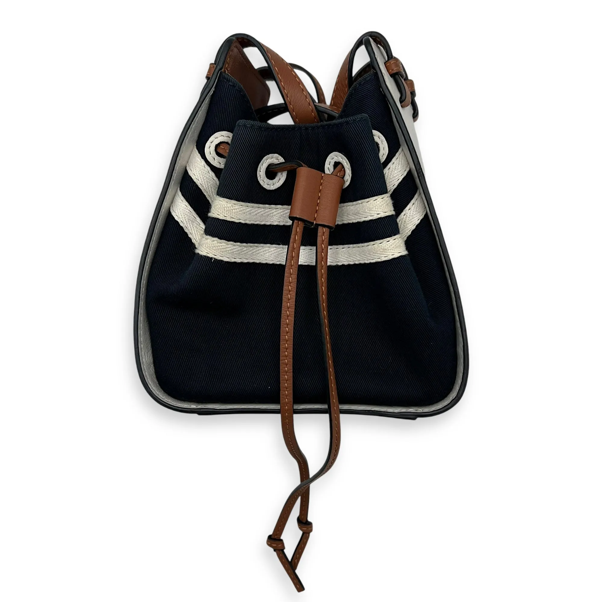Hammock Mini White Top Handle Bag in Calfskin and Canvas, Silver hardware