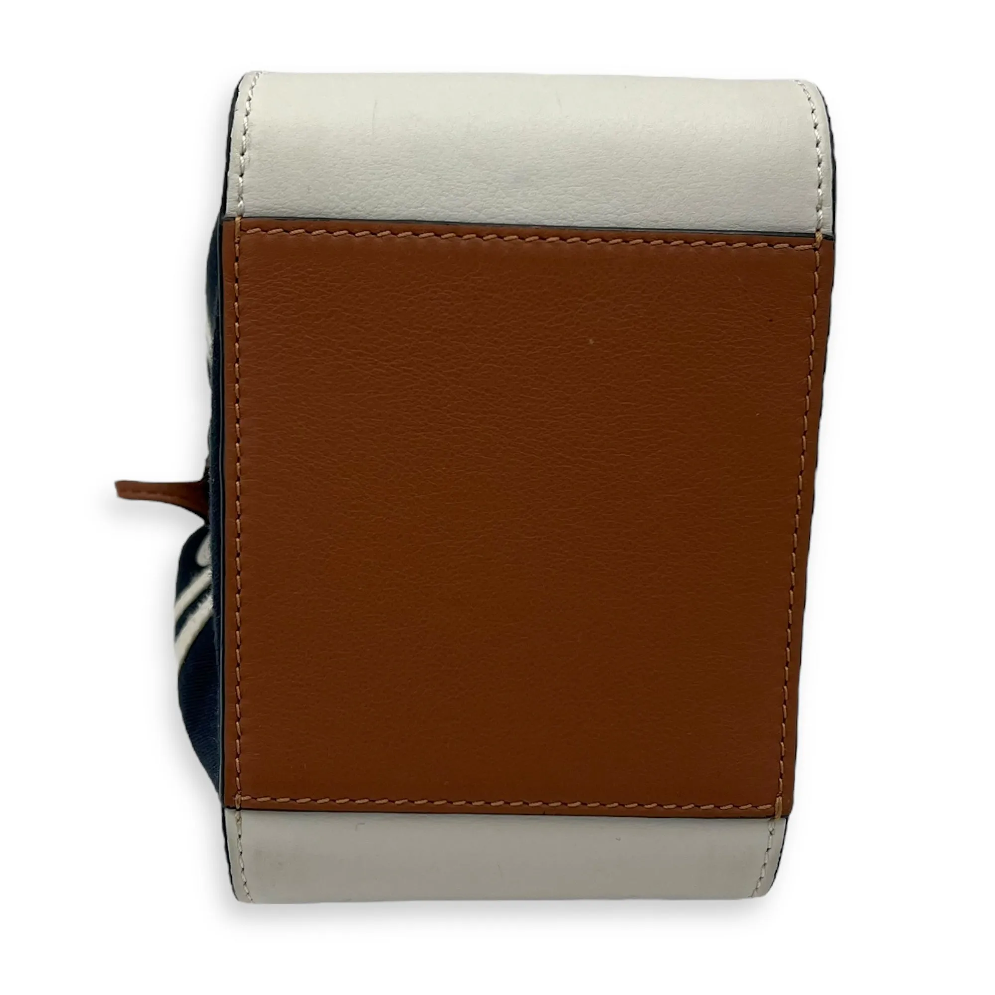 Hammock Mini White Top Handle Bag in Calfskin and Canvas, Silver hardware