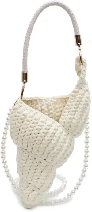 Hand-woven Conch Bag Create Fashion Conch Shell Small Purse Lady Simple Design Handbag Versatile Solid Color Shoulder Bag