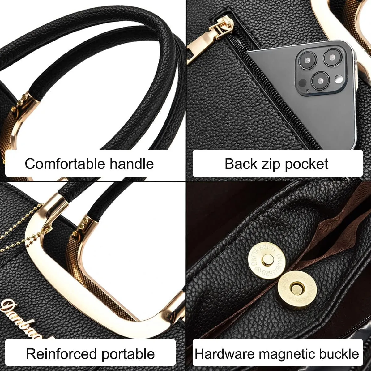 Handbags and Purses for Women PU Leather Shoulder Bags Pendant Satchel Crossbody Bag Top-Handle Tote