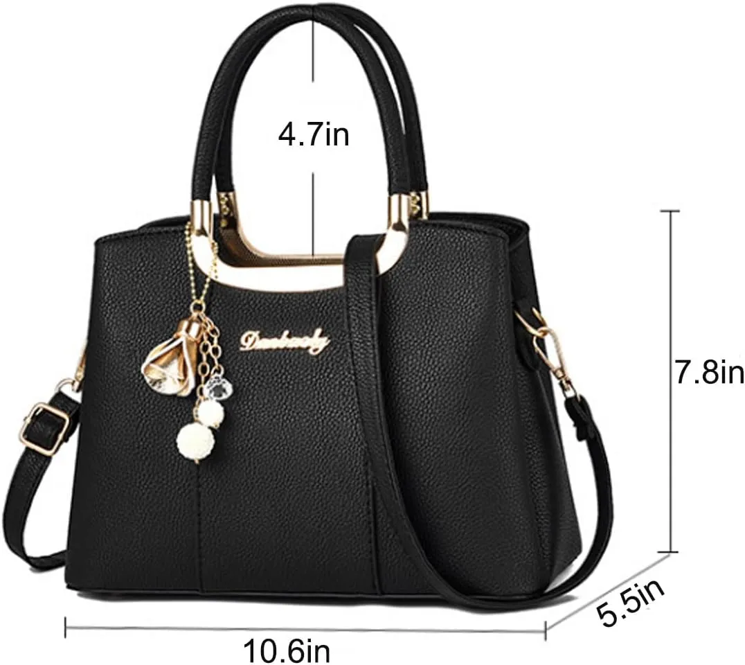 Handbags and Purses for Women PU Leather Shoulder Bags Pendant Satchel Crossbody Bag Top-Handle Tote