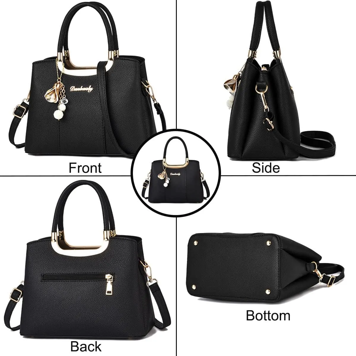 Handbags and Purses for Women PU Leather Shoulder Bags Pendant Satchel Crossbody Bag Top-Handle Tote