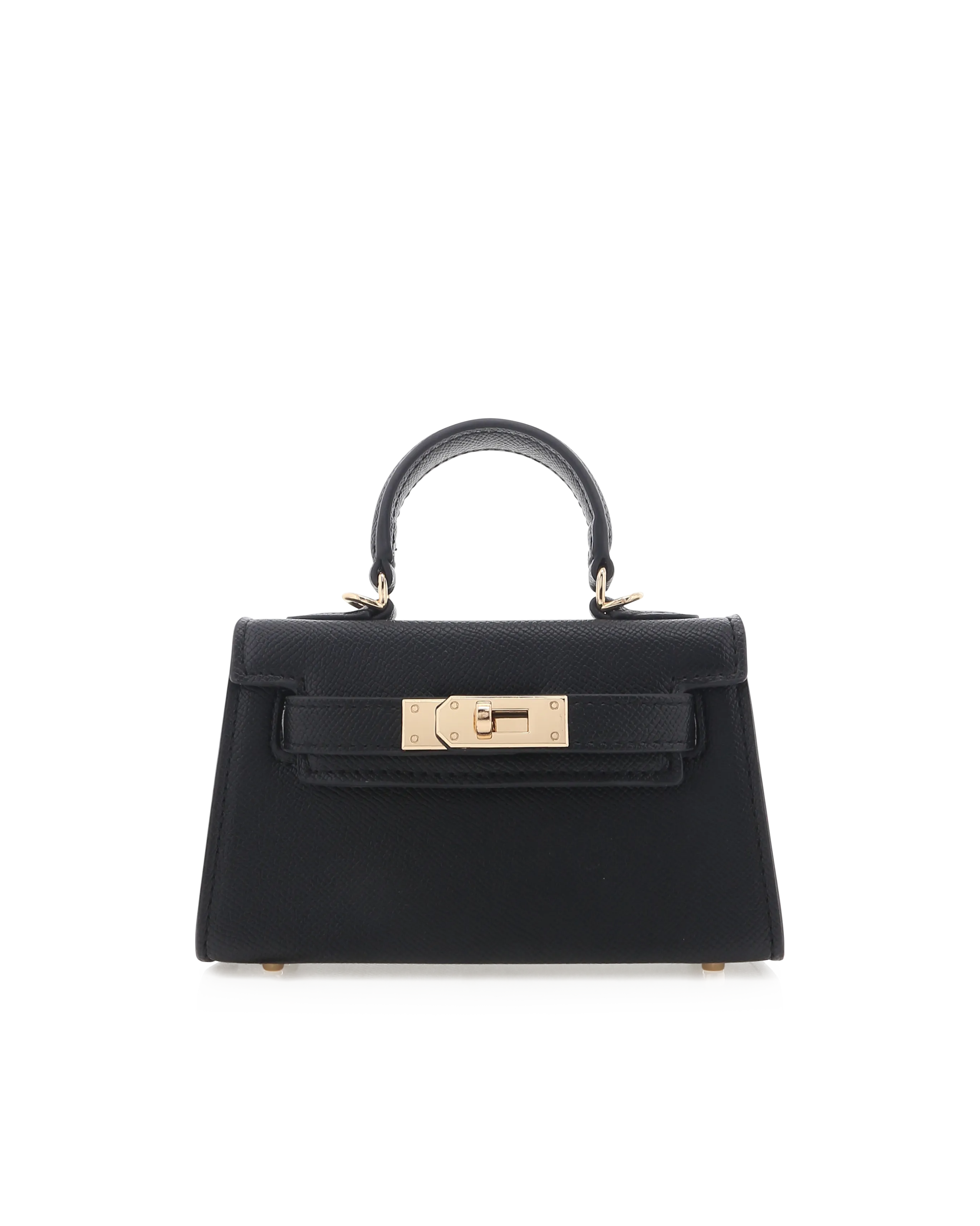 HARIETTE MINI HANDLE BAG - BLACK SAFFIANO