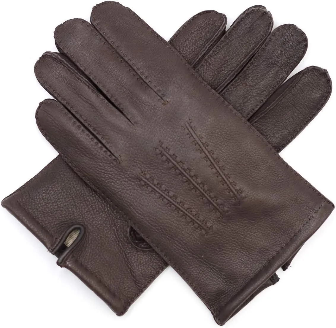 Harssidanzar Mens Deerskin Leather Gloves Cashmere Lined
