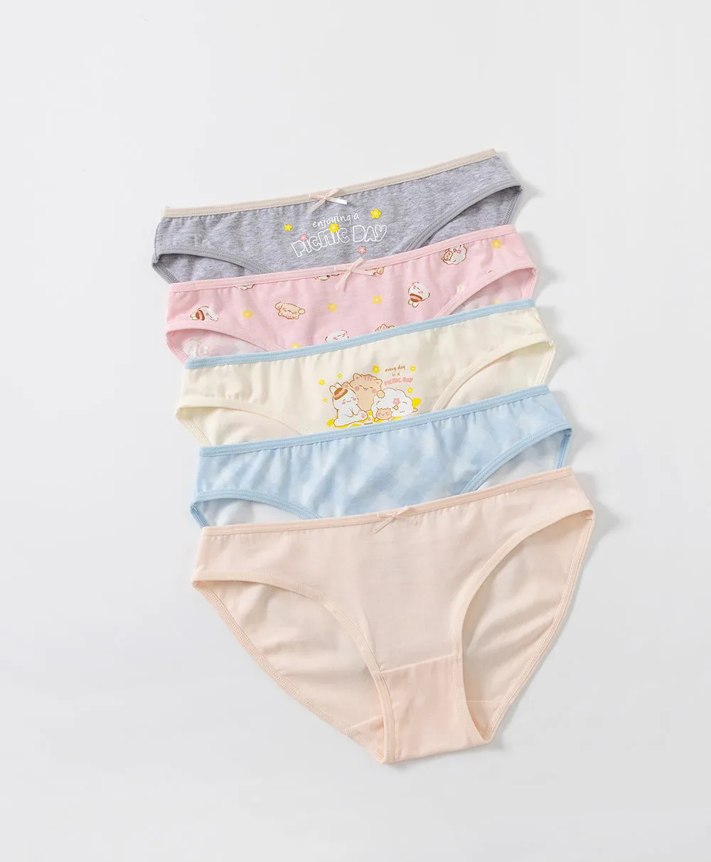 Have A Picnic Day Graphic 5-in-1 pack Mini Panties