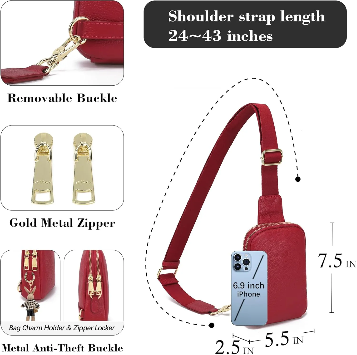Haytijoe Small Crossbody Sling Bag for Women Travel Purses Anti Theft Cross Body Bag for Woman Fanny Packs