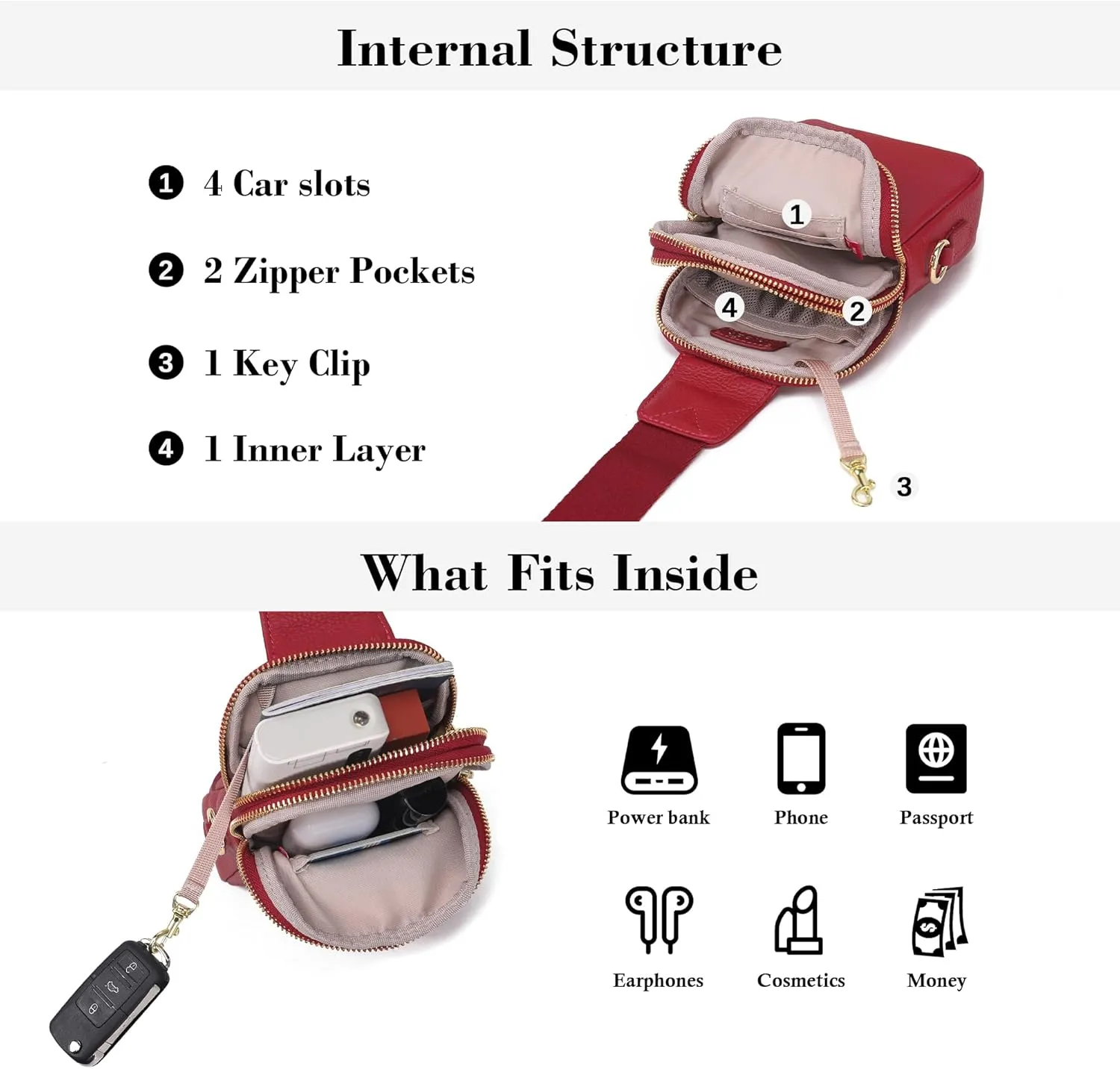 Haytijoe Small Crossbody Sling Bag for Women Travel Purses Anti Theft Cross Body Bag for Woman Fanny Packs