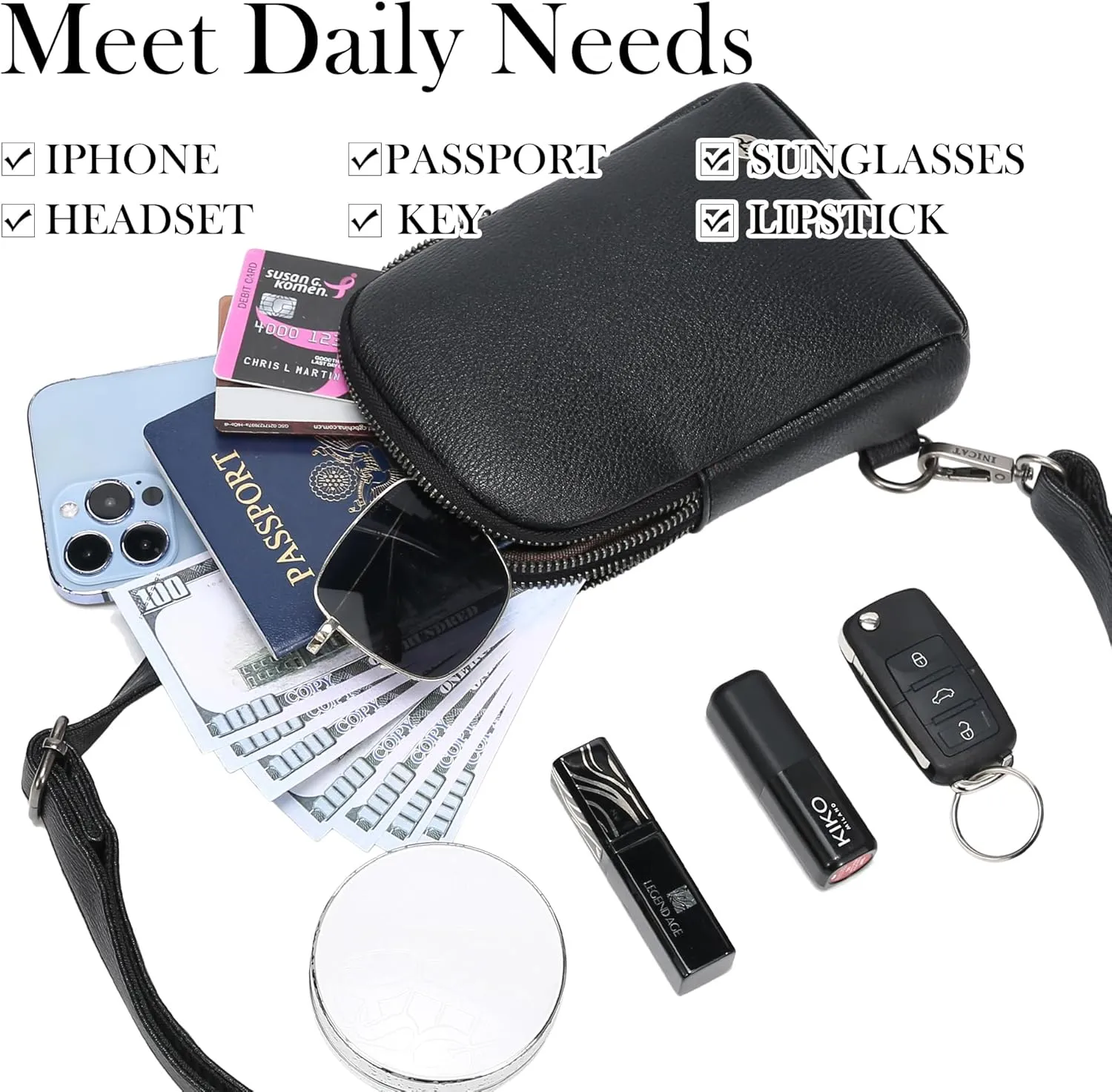 Haytijoe Touchscreen Sling Bag for Women Travel Crossbody Cell Phone Purse Anti Theft Cross Body Bag for Woman