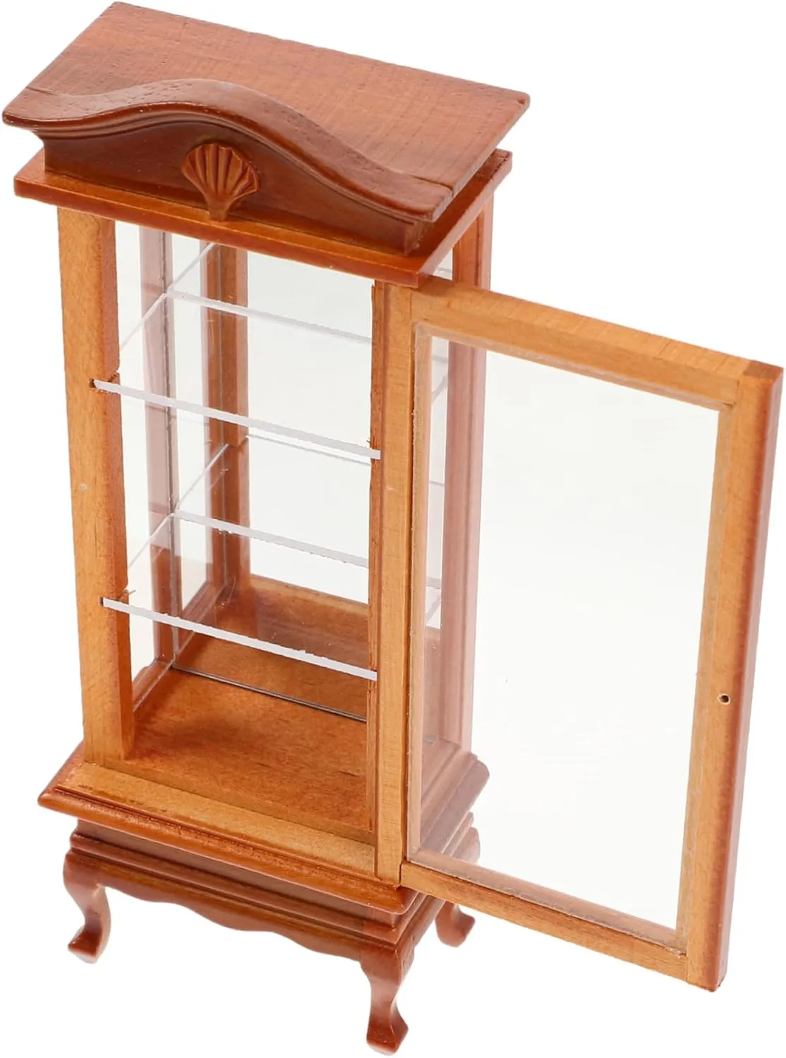 HEMOTON 12 Scale Dollhouse Miniature Wooden Cabinet DIY Dollhouse Room Furniture Accessory Curved Top Single Door Design Ideal for Dollhouse Kitchen or Living Room