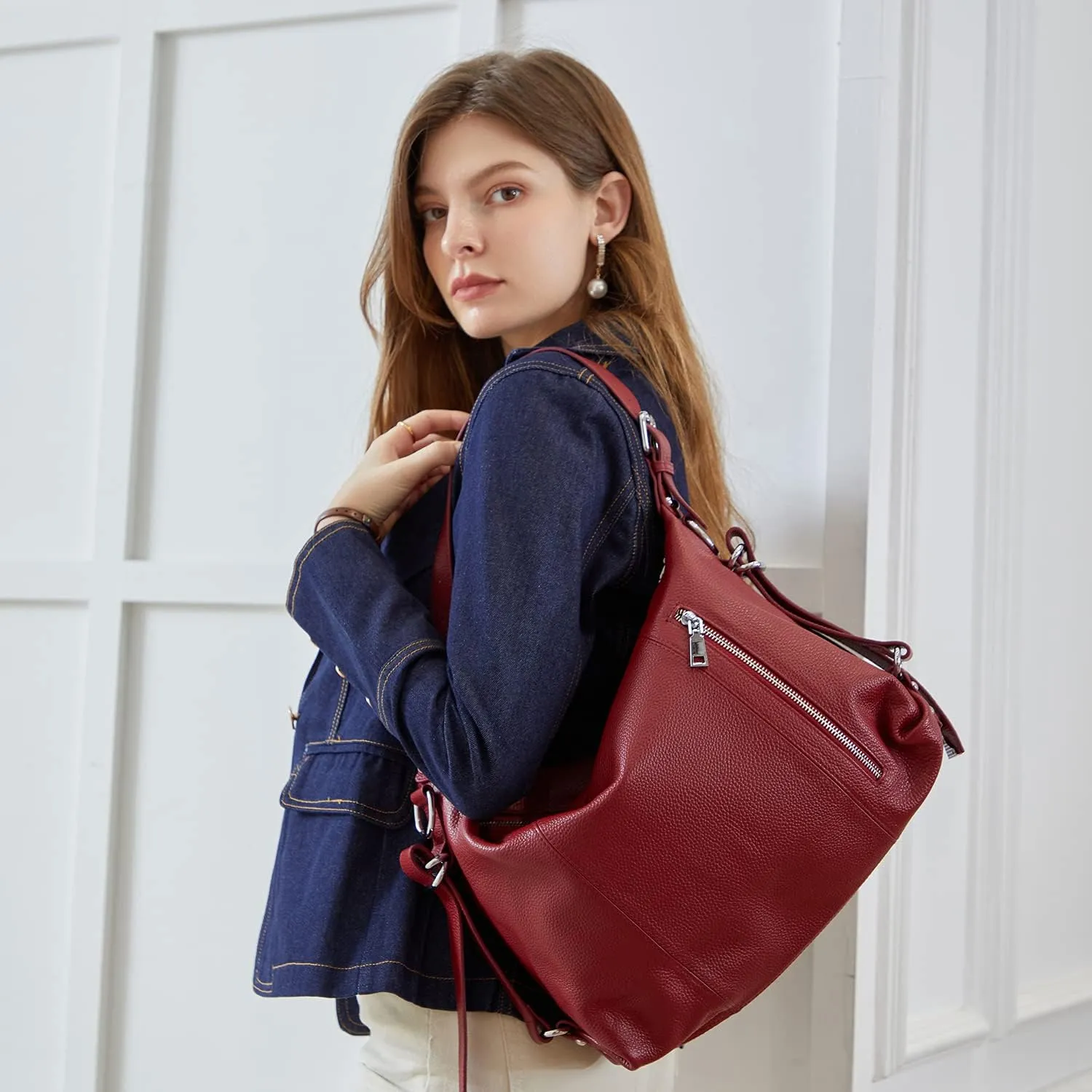 HESHE Soft Genuine Leather Purses and Handbags for Women Tote Shoulder Bag Satchel Purse Top Handle Bags Hobo Crossbody Purse