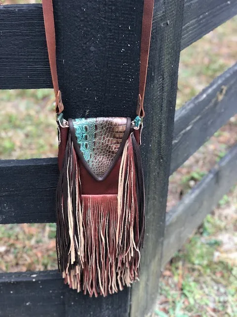 Hide Junkie Jamie Croc Turquoise Handbag