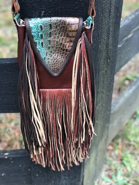 Hide Junkie Jamie Croc Turquoise Handbag