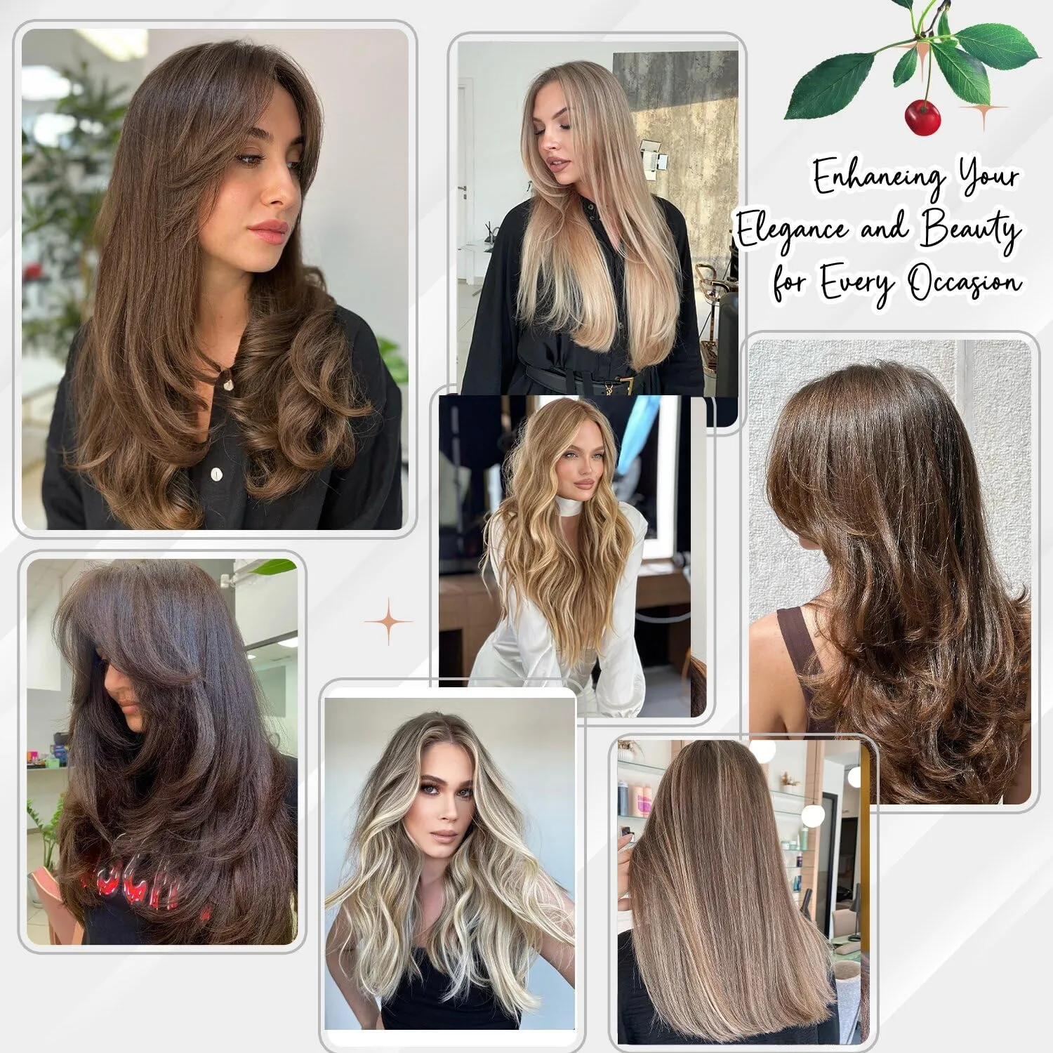 Highlight Clip in Hair Extensions Real Human Hair Straight 22 Inch Light Brown Mixed Bleach Blonde 7pcs 120g Clip ins Extensions Brazilian Remy Human Hair 16 Clips Double Weft Human Hair For Women
