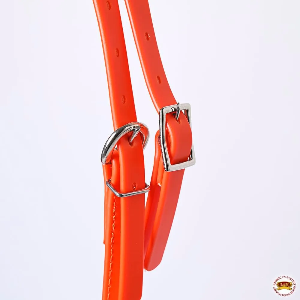 HILASON Western Horse Headstall Breast Collar Split Rein Biothane Leather | Leather Headstall | Leather Breast Collar | Leather Split Reins | Leather Reins | Horse Tack Set