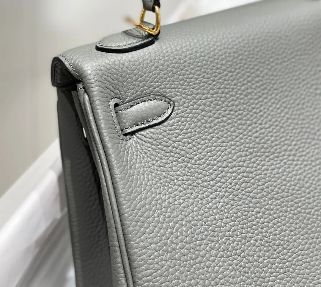 HM KELLY 25CM GRAY TOGO GOLD HARDWARE