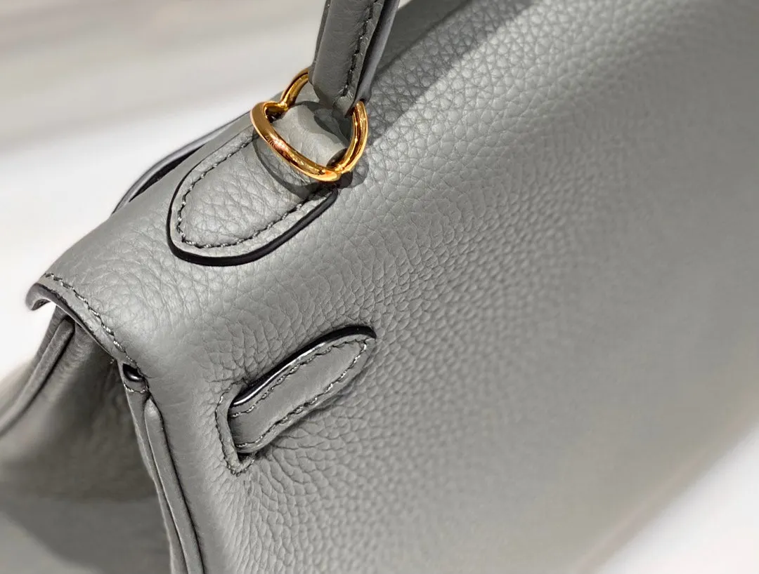 HM KELLY 25CM GRAY TOGO GOLD HARDWARE