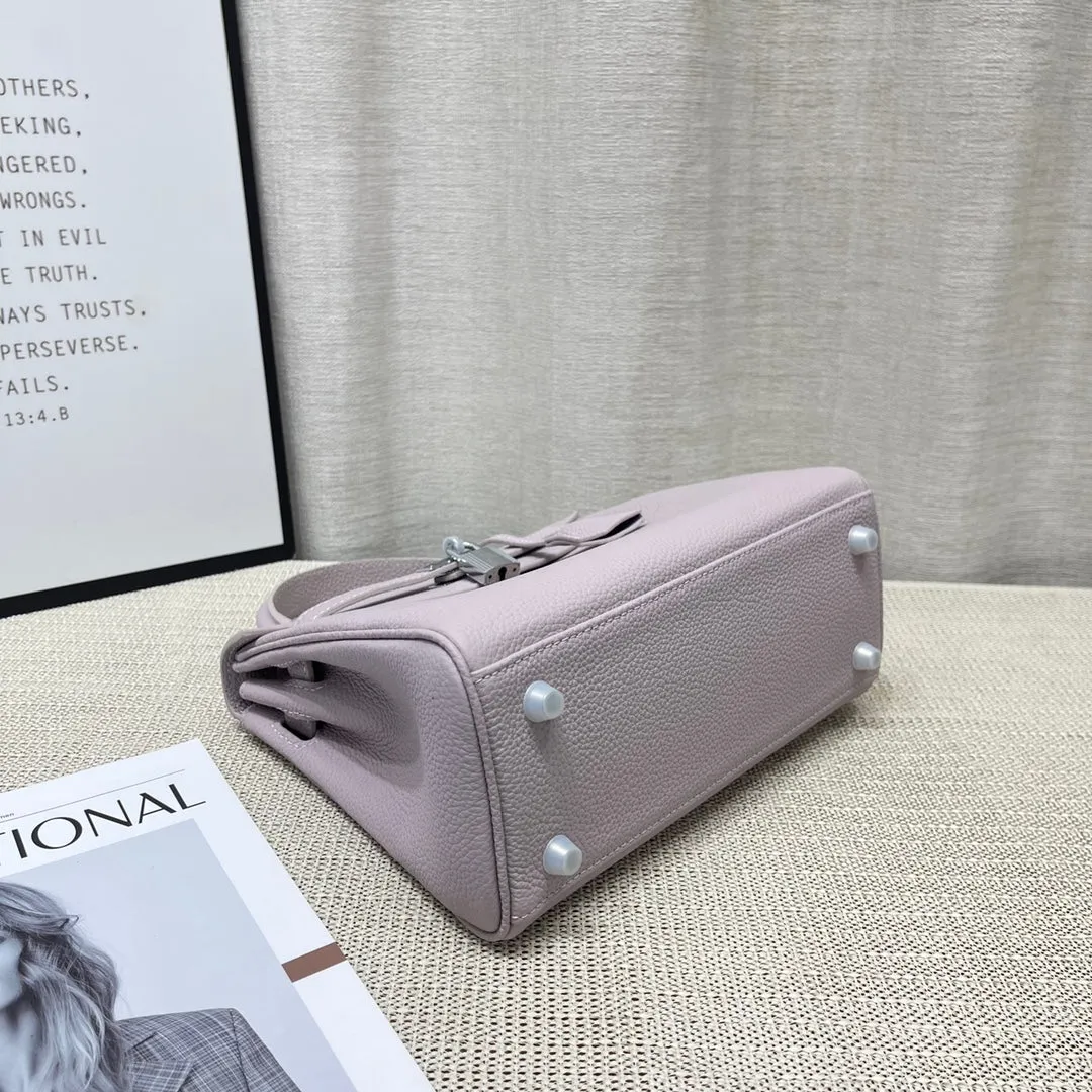 HM Kelly 25cm Mauve Pale Pink Togo Leather Silver Hardware