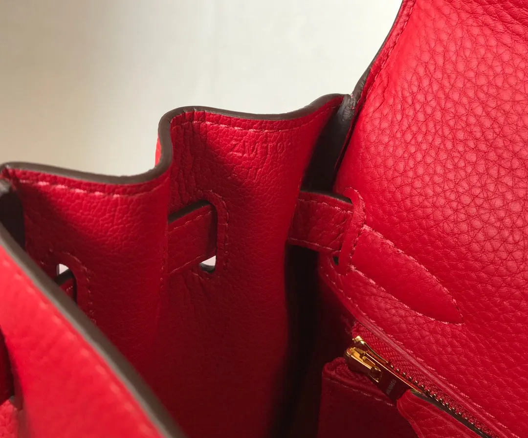 HM KELLY 28CM RED TOGO GOLD HARDWARE