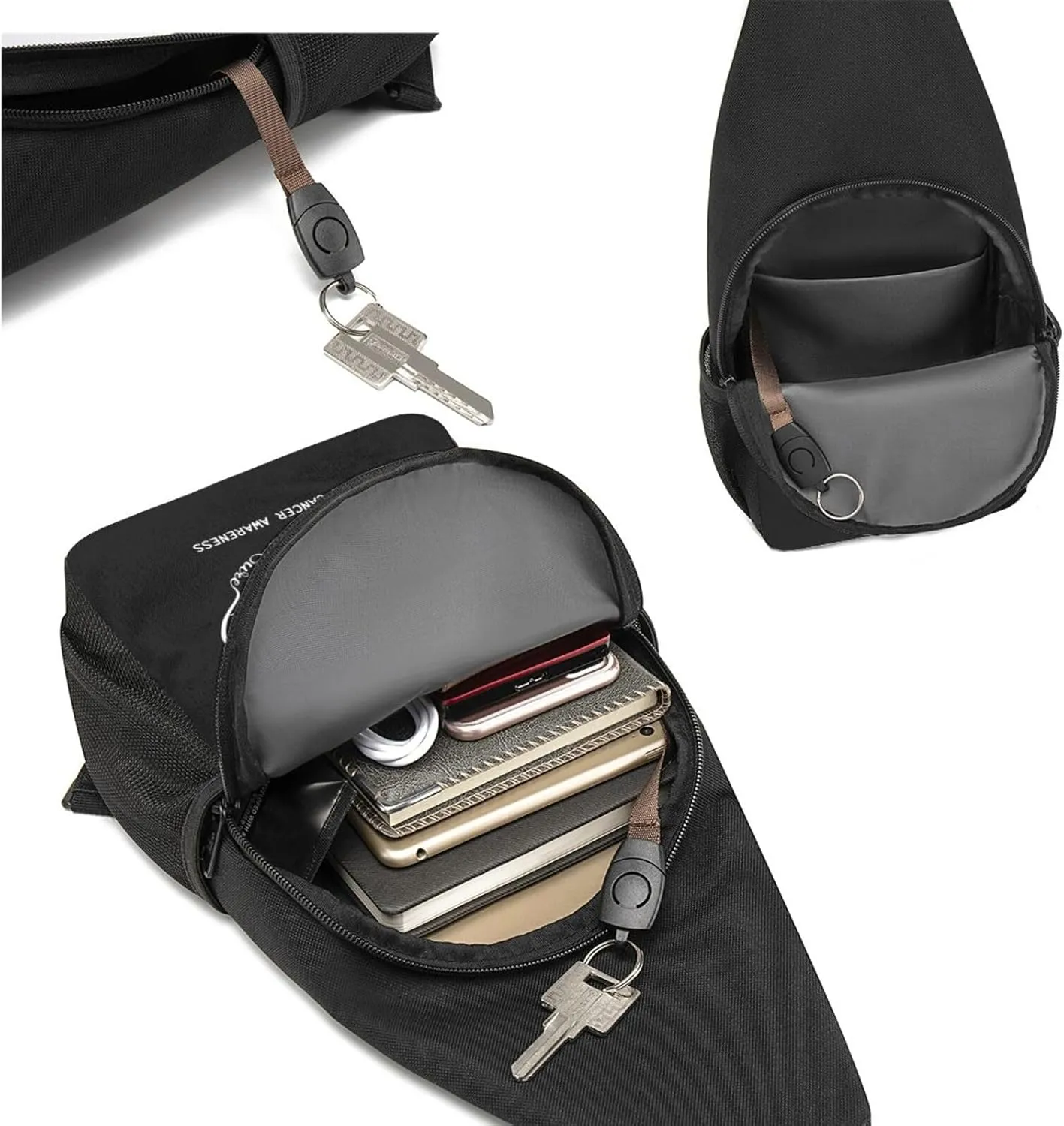 Hope for A Cure Lung Cancer Awareness Chest Pack Leisure Shoulder Crossbody Chest Bag
