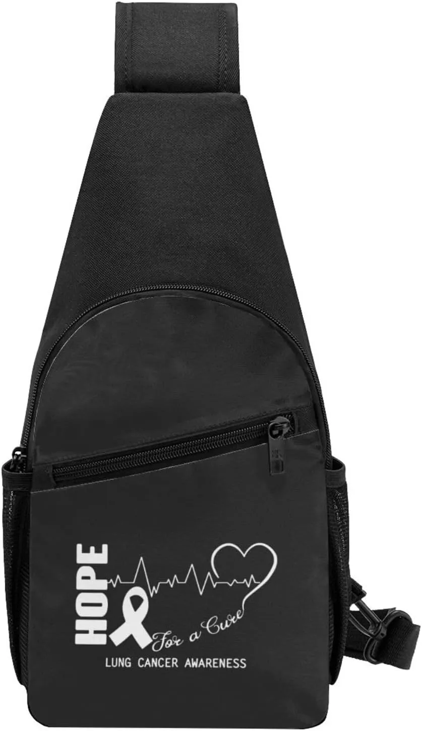 Hope for A Cure Lung Cancer Awareness Chest Pack Leisure Shoulder Crossbody Chest Bag