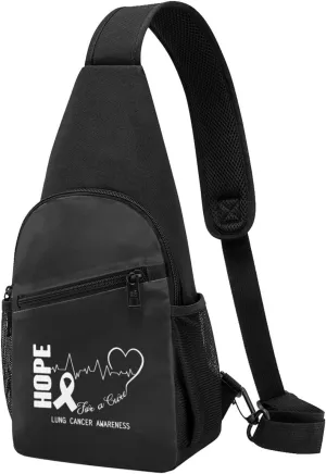 Hope for A Cure Lung Cancer Awareness Chest Pack Leisure Shoulder Crossbody Chest Bag