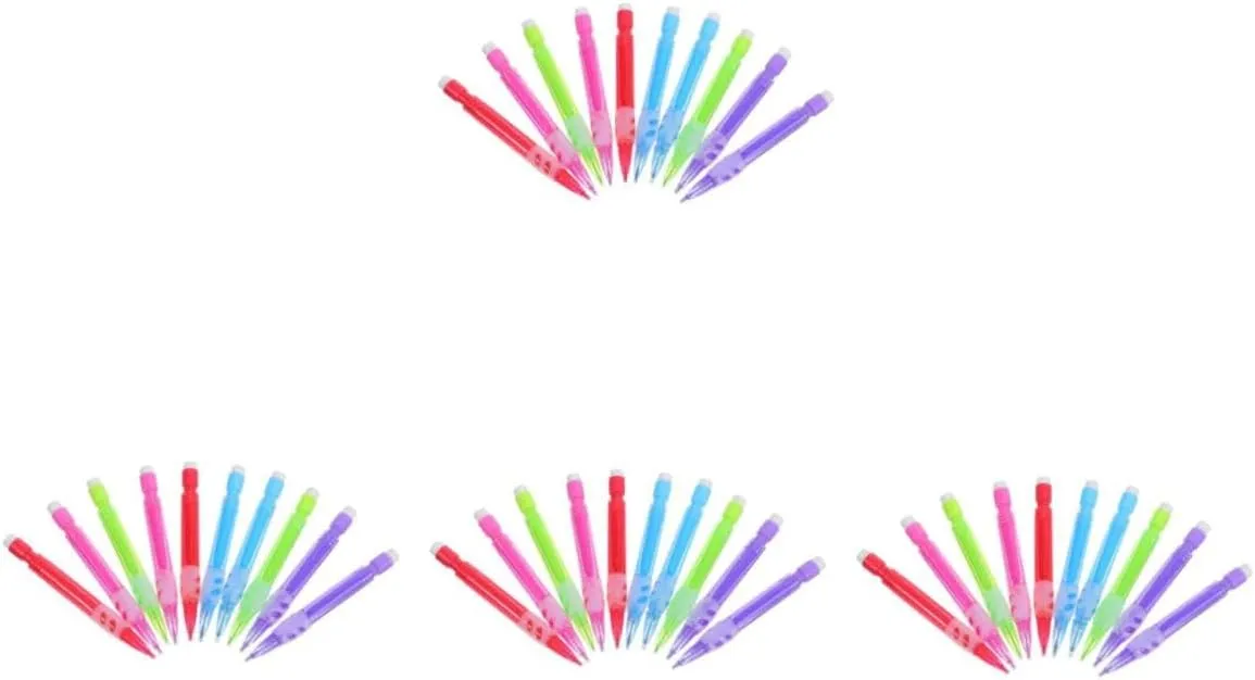 Housoutil 4sets 10pcs Mini Mechanical Pencils Cute Pastel Colors with Built Eraser for Students Home Office School Supplies Versatile Writing and Drawing Tools 10pcs*4
