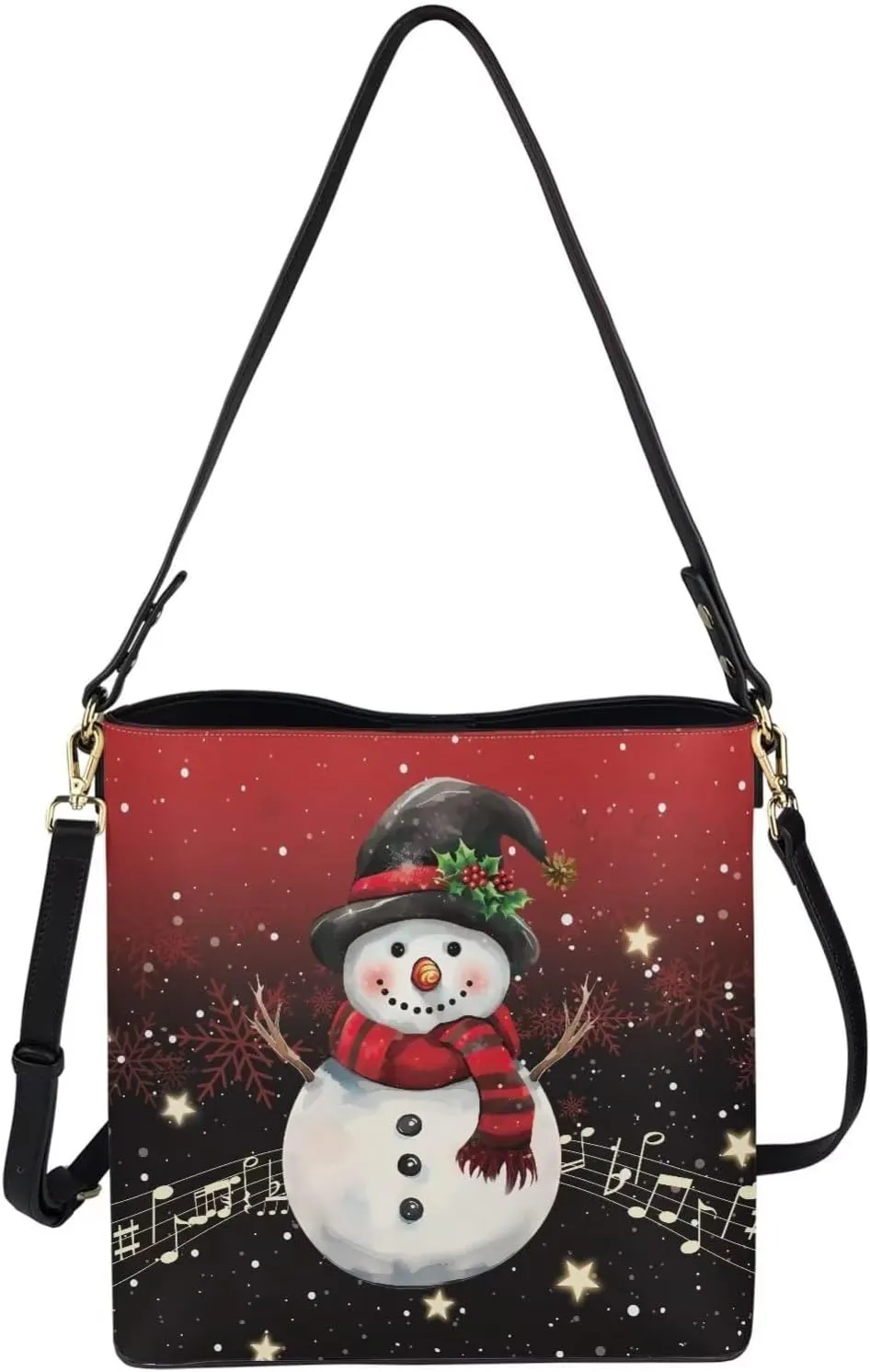 HUGS IDEA Boho Bags for Women Leather Handbag Shoulder Bucket Crossbody Purse