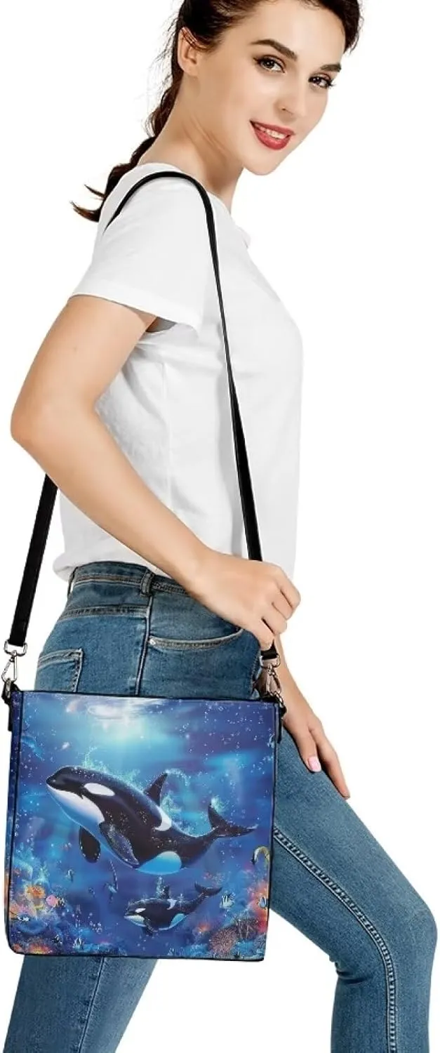 HUGS IDEA Women's Handbag Leather Tote Shoulder Bucket Bags Crossbody Top-handle Bag