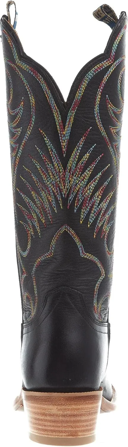 Hyer Womens Leawood Black Top Shelf Cowhide 13 In Black Cowhide Top Cowgirl Boot