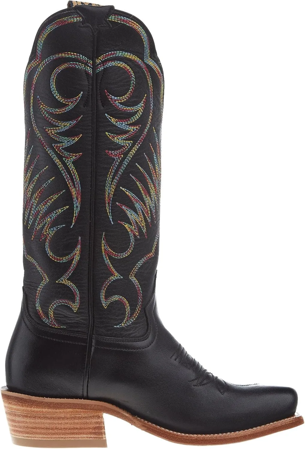 Hyer Womens Leawood Black Top Shelf Cowhide 13 In Black Cowhide Top Cowgirl Boot