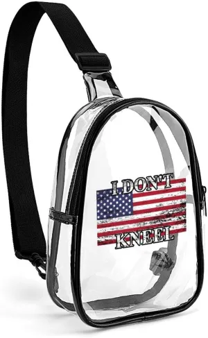 I Don't Kneel Clear Sling Bag Small Chest Bag Backpack Crossbody Travel Hiking Daypack