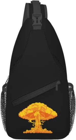 Illustration Of Nuclear Explosion Crossbody Bags For Women Men Chest Backpack Gym Shoulder Bag Travel Outdoor Sports Casual Crossbody Bags