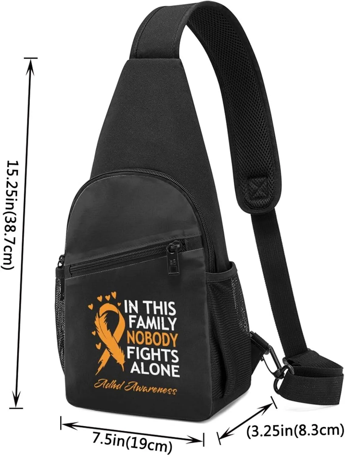 In This Family Nobody Fights Alone Adhd Awareness Chest Pack Leisure Shoulder Crossbody Chest Bag