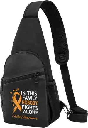 In This Family Nobody Fights Alone Adhd Awareness Chest Pack Leisure Shoulder Crossbody Chest Bag