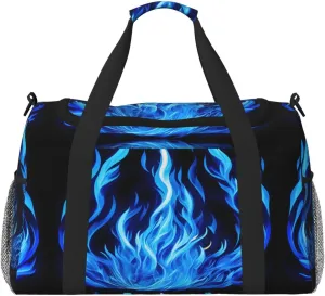Indigo Flame print print Weekender Overnight Carry On Bag Gym Luggage Bag Duffel Bag for Travel Women